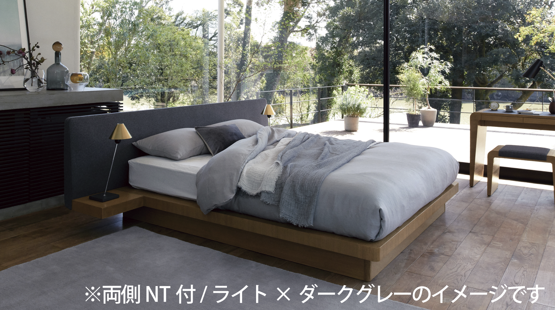 日本ベッド｜イディオム NT無 [木部]ミディアム [張地]ダークグレー E361 クイーン