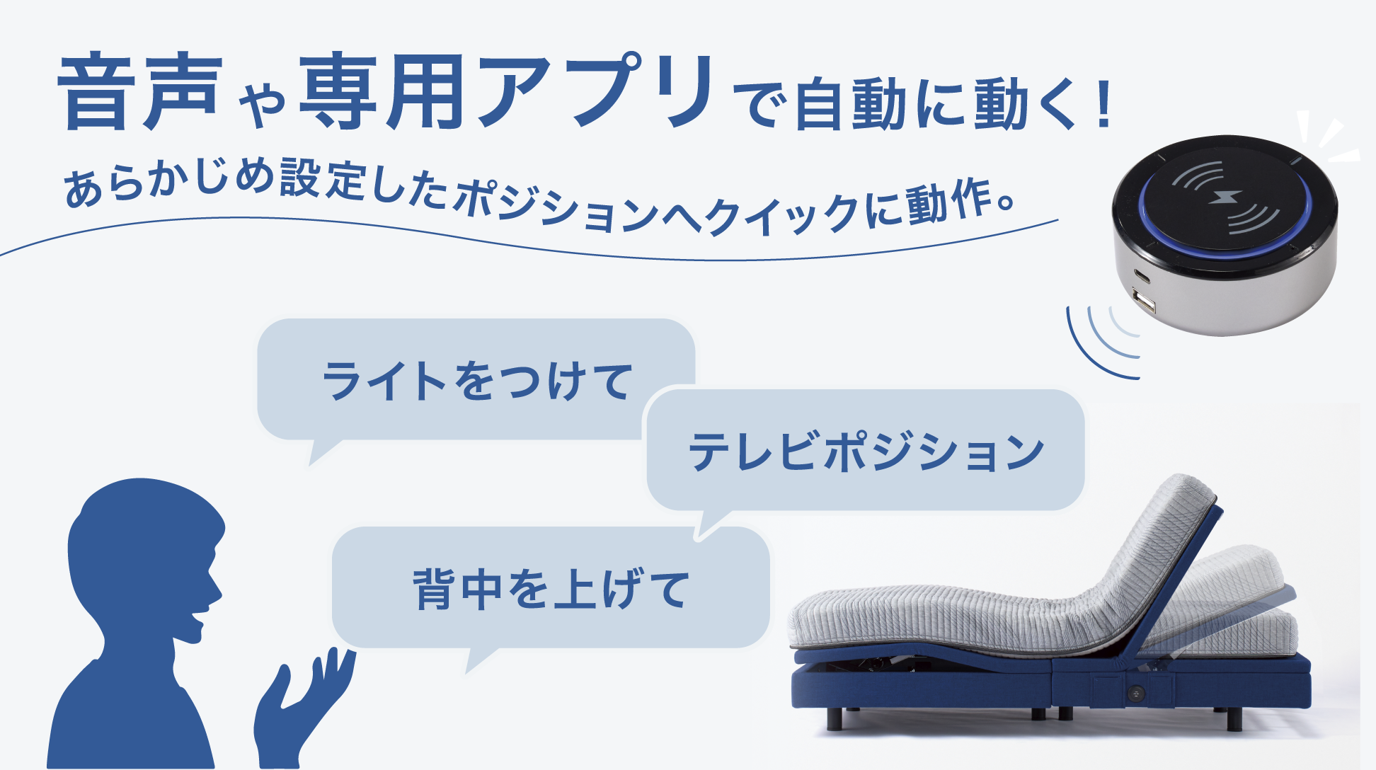 シモンズ｜電動リクライニングベッドセット｜シムレスト ブルー色｜5.5 ノンキルト シングル